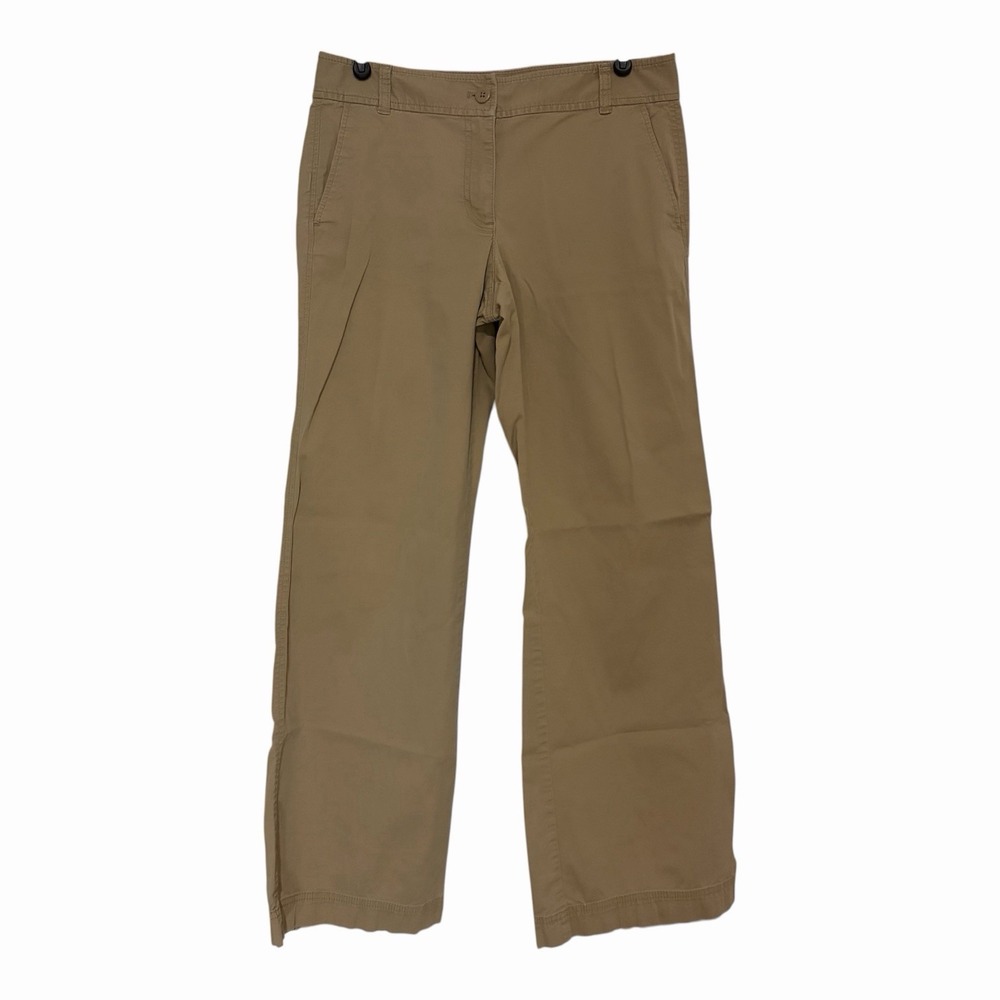 Loft signature chino khaki Pants Wide Leg Size 6 Classic Minimalist